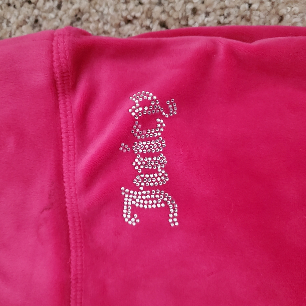 Juicy Pink Velour Jacket with Rhinestone Logo